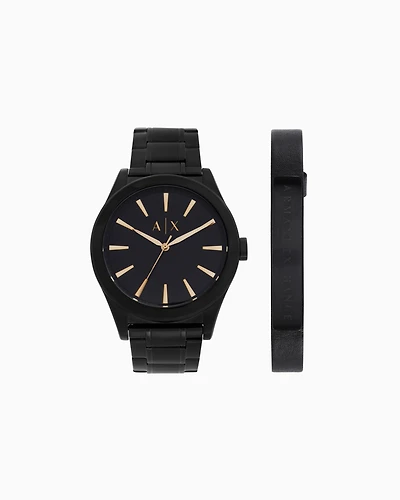 Armani Exchange - Watch and bracelet set, Man, Multicoloured, Size: TU