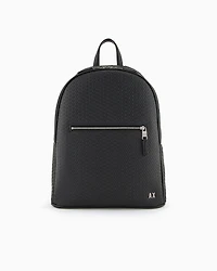 Armani Exchange - Backpack with all-over embossed logo, Man, Black, Size: TU