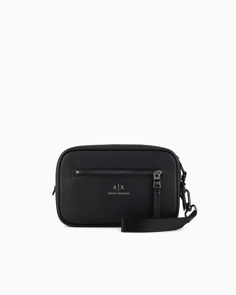 Armani Exchange - Beauty case with external drawstring, Man, Black, Size: TU