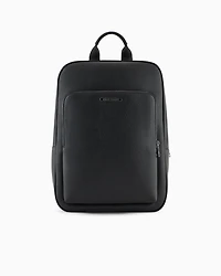 Armani Exchange - Minimal eco-leather backpack, Man, Black, Size: TU