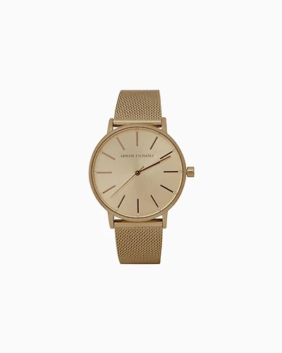 Armani Exchange - Three-hand gold-tone stainless steel watch, Woman, Multicoloured, Size: TU