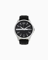 Armani Exchange - Three-hand watch with leather strap, Man, Multicoloured, Size: TU