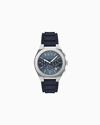 Armani Exchange -  Chronograph Blue Silicone Watch, Man, Multicoloured, Size: TU