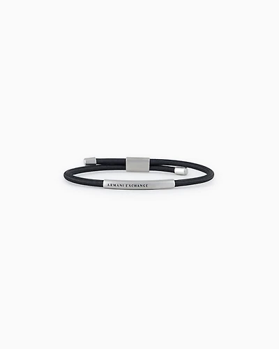 Armani Exchange - Steel and eco-leather bracelet, Man, Multicoloured, Size: TU