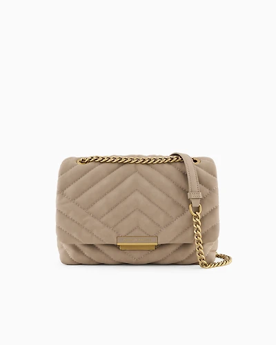 Quilted shoulder bag with chain