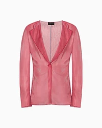 Emporio Armani - Iridescent knit-fabric blazer, Woman, Red, Size: