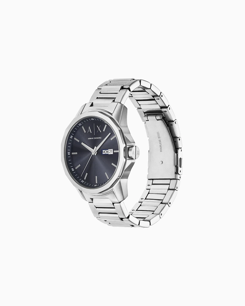 Armani Exchange -  Three-Hand Day-Date Stainless Steel Watch, Man, Multicoloured, Size: TU