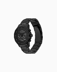  Chronograph Black Stainless Steel Watch and Bracelet Set