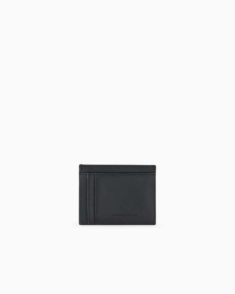 Card holder with monogram and stripes