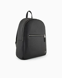 Armani Exchange - Backpack with all-over embossed logo, Man, Black, Size: TU