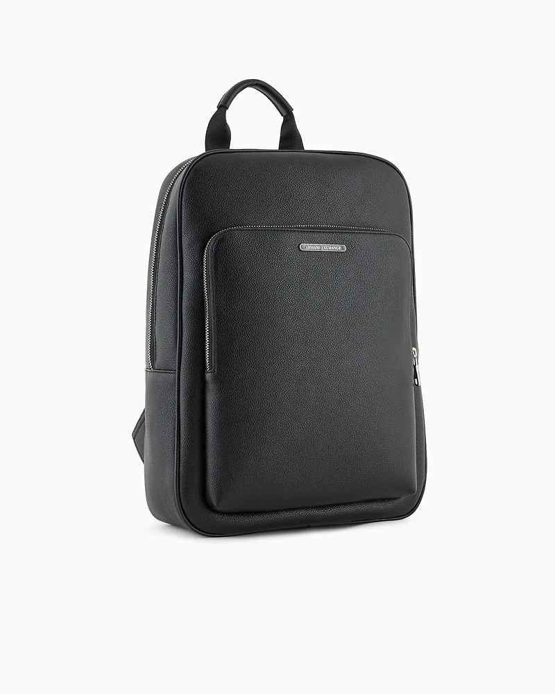 Armani Exchange - Minimal eco-leather backpack, Man, Black, Size: TU