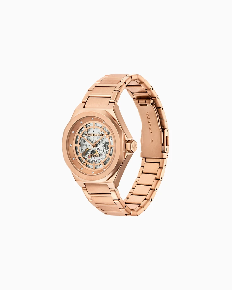 Automatic Rose Gold-Tone Stainless Steel Watch