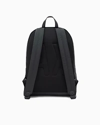 Backpack with monogram and stripes