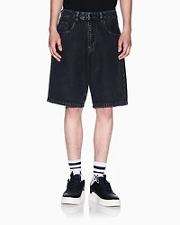 Cotton denim baggy shorts