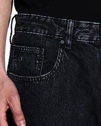 Cotton denim baggy shorts