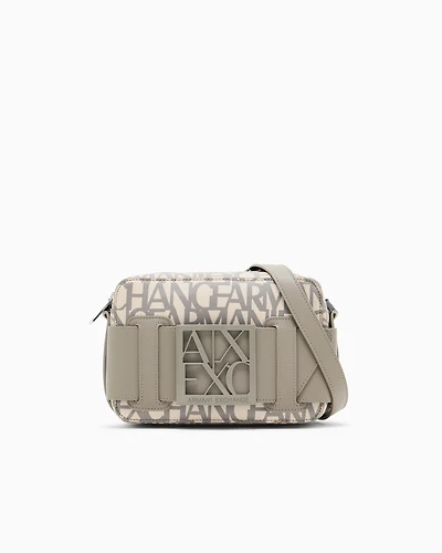Armani Exchange - Camera case bag with contrasting detail, Woman, Beige, Size: TU