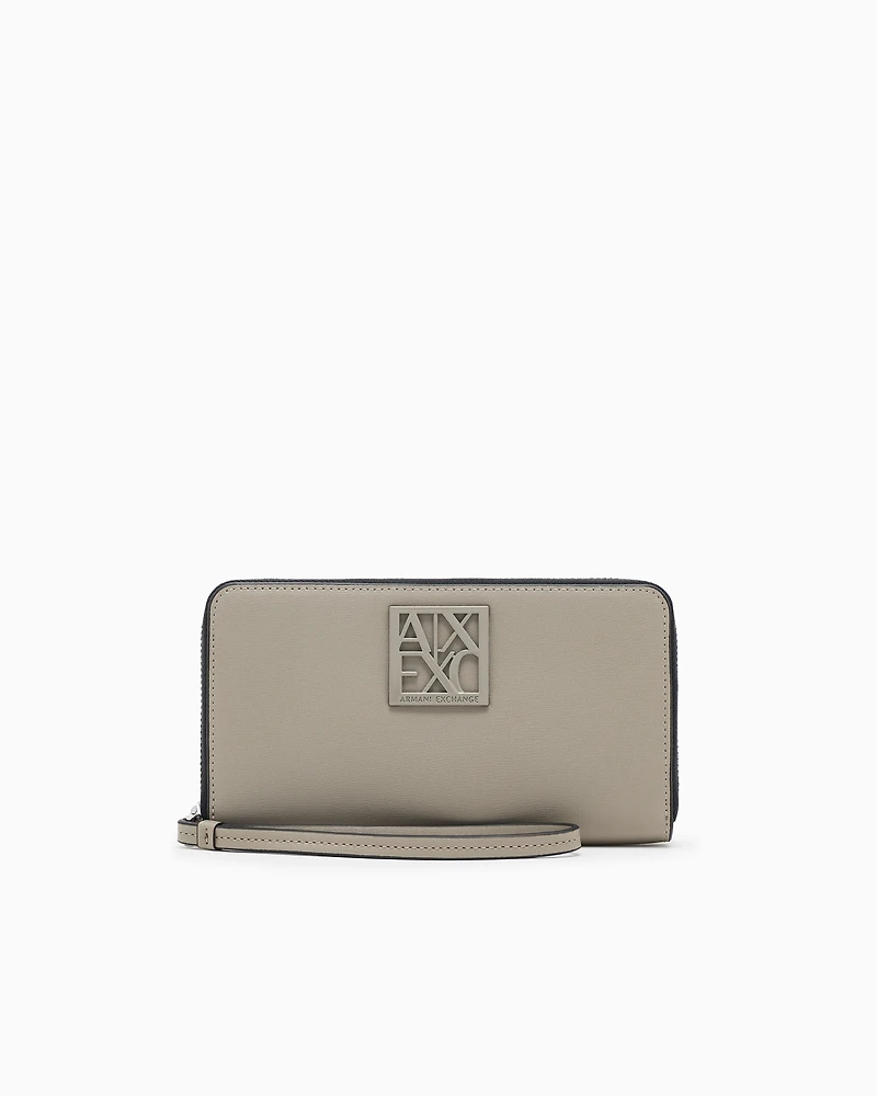 Armani Exchange -  Horizontal wallet with logo, Woman, Brown, Size: TU
