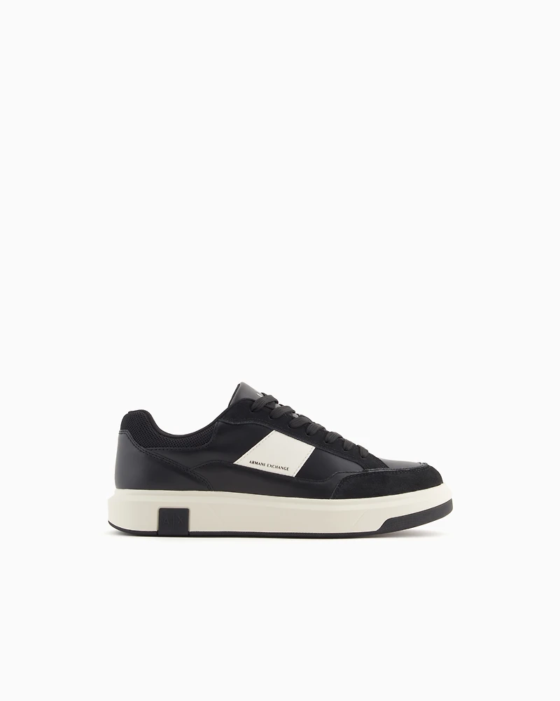 Armani Exchange - Sneakers with contrasting inserts, Man, White, Size: