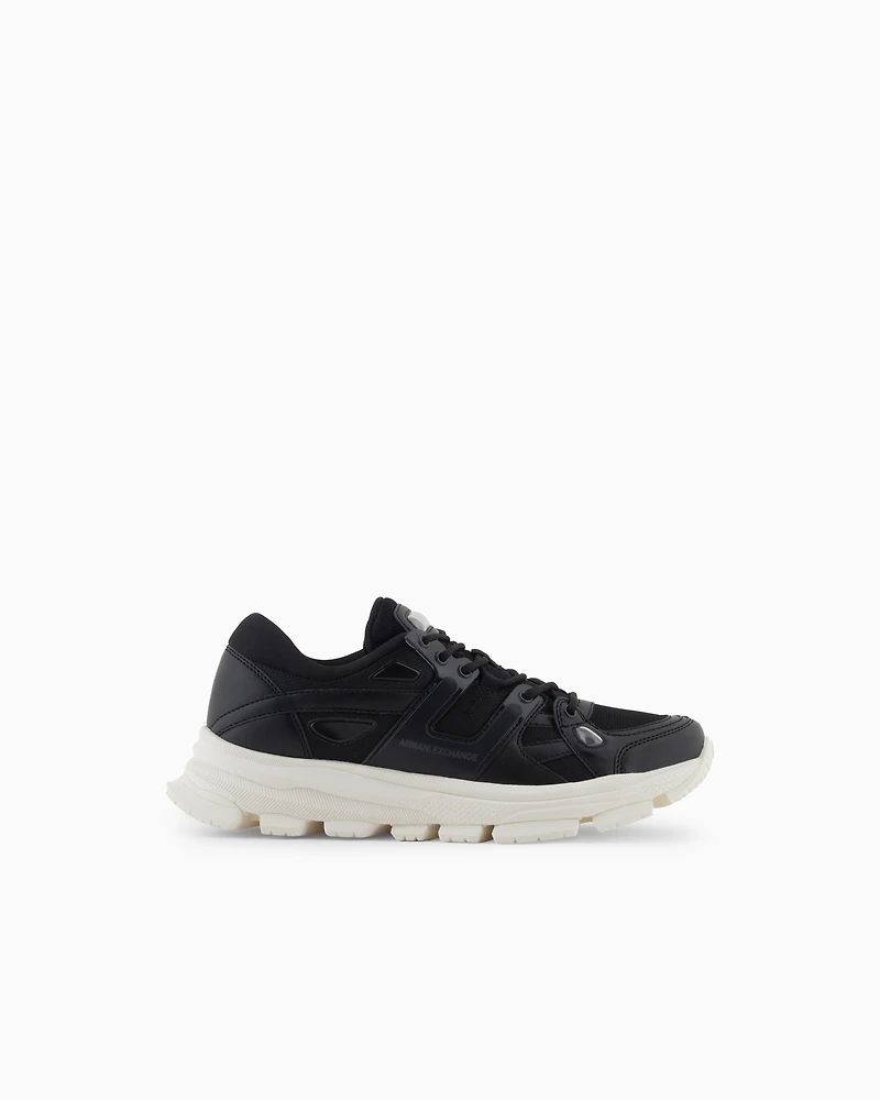 Armani Exchange - Sneakers with contrasting details, Man, Black, Size: