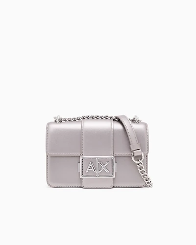 Armani Exchange - Shoulder bag with metal logo, Woman, Silver, Size: TU