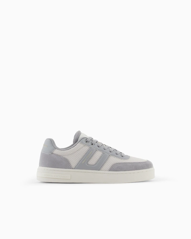 Armani Exchange - Mesh sneakers with contrasting inserts, Man, Grey, Size: