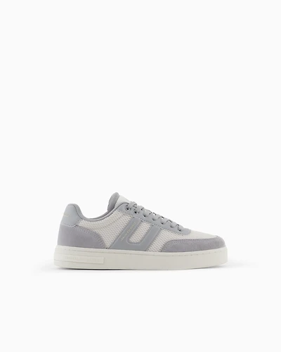 Armani Exchange - Mesh sneakers with contrasting inserts, Man, Grey, Size: