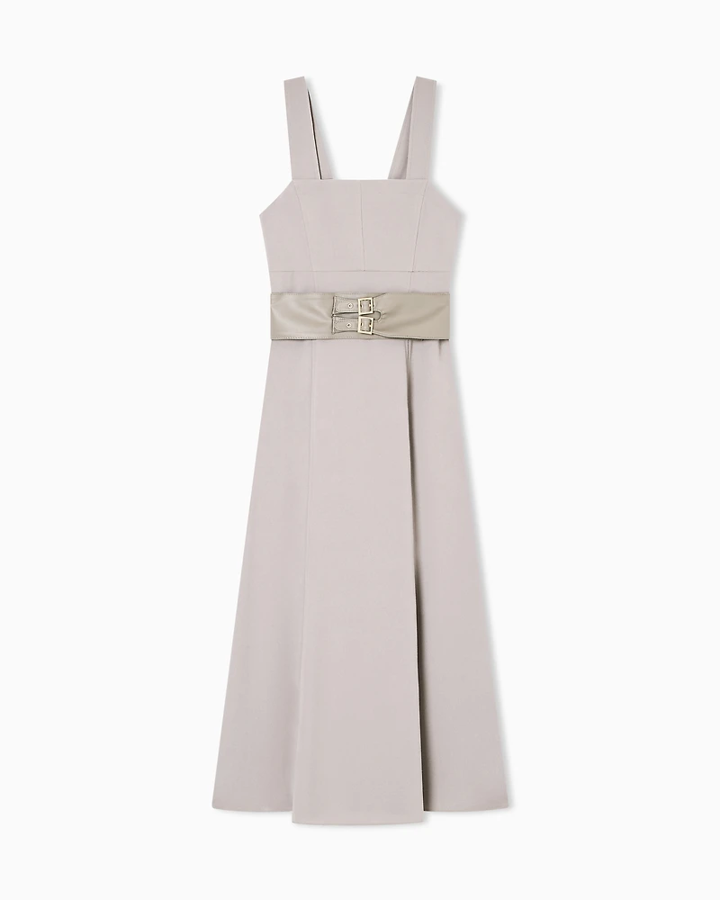 Longuette dress with belt