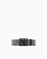 Armani Exchange - Belt with logo motif, Woman, Brown, Size: