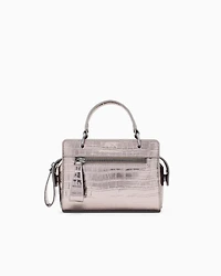 Mini bag with metallic crocodile effect