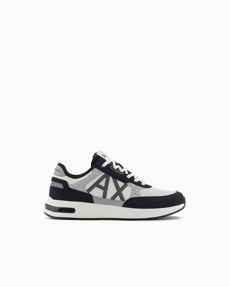 ECO-SUEDE COLOR BLOCK LOGO SNEAKERS