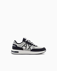 ECO-SUEDE COLOR BLOCK LOGO SNEAKERS