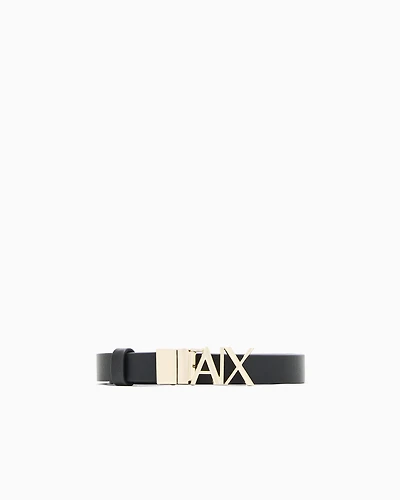Armani Exchange - Reversible belt with gold logo, Woman, Black, Size: TU