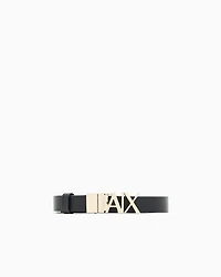 Armani Exchange - Reversible belt with gold logo, Woman, Black, Size: TU