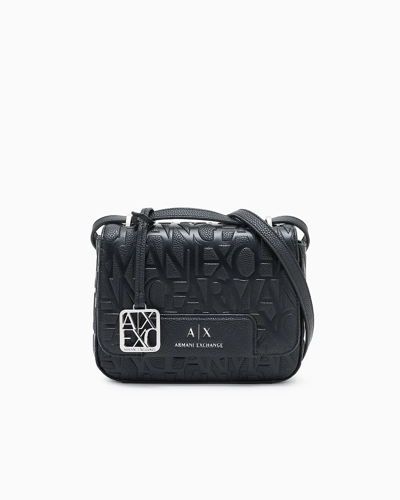 Armani Exchange - Allover logo shoulder bag, Woman, Black, Size: TU