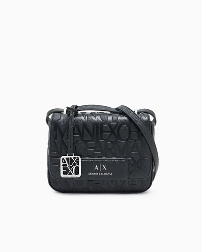 Armani Exchange - Allover logo shoulder bag, Woman, Black, Size: TU