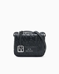 Armani Exchange - Allover logo shoulder bag, Woman, Black, Size: TU