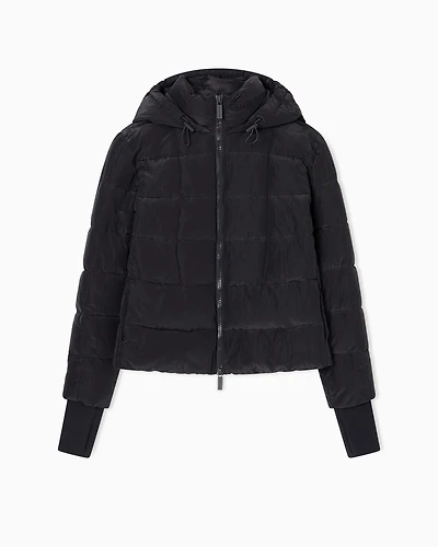 Armani Exchange - Wrinkled nylon jacket, Woman, Black, Size: