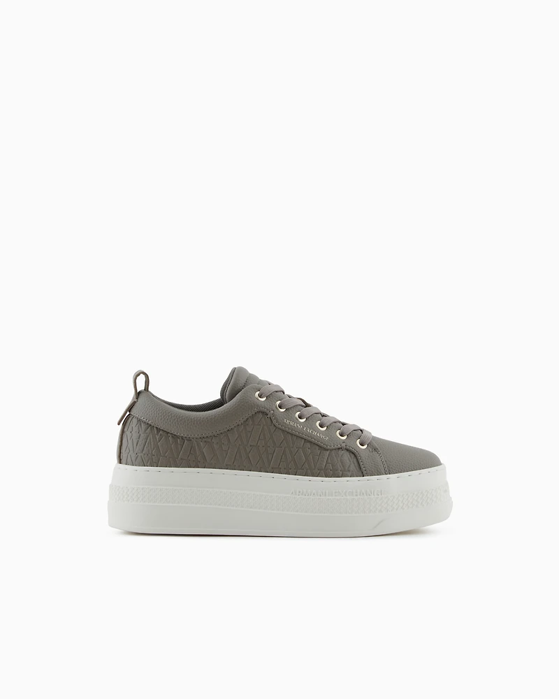 Platform sneakers with geometric texture