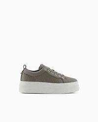 Platform sneakers with geometric texture