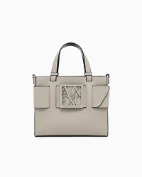 Armani Exchange - Medium tote bag with double handles and shoulder strap, Woman, Brown, Size: TU
