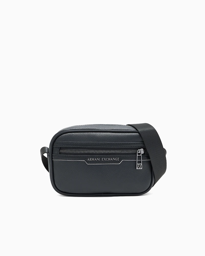 Armani Exchange - Shiny effect shoulder bag, Man, Black, Size: TU