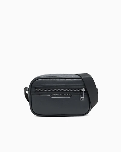Armani Exchange - Shiny effect shoulder bag, Man, Black, Size: TU