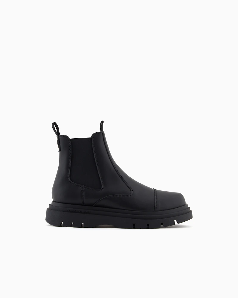 Armani Exchange - Leather Beatles boots, Man, Black, Size: