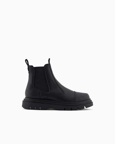 Armani Exchange - Leather Beatles boots, Man, Black, Size: