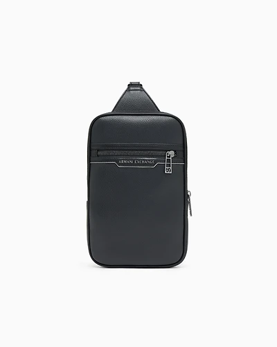 Armani Exchange - One-shoulder bag with shiny effect, Man, Black, Size: TU