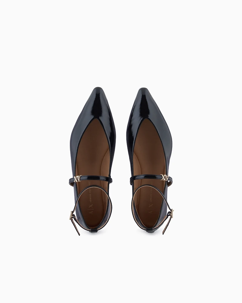 Pointed toe ballerinas with straps