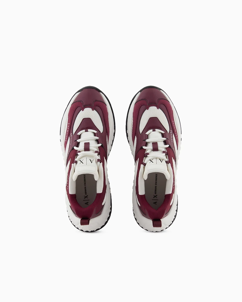 Armani Exchange - Chunky sneakers with contrasting inserts, Woman, White, Size: