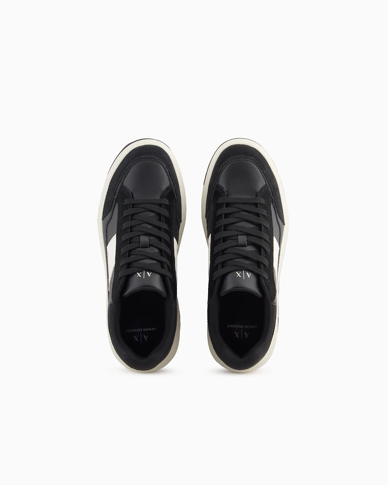 Armani Exchange - Sneakers with contrasting inserts, Man, White, Size: