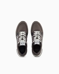 ECO-SUEDE COLOR BLOCK LOGO SNEAKERS