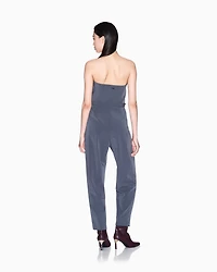 Jumpsuit with pleats and belt